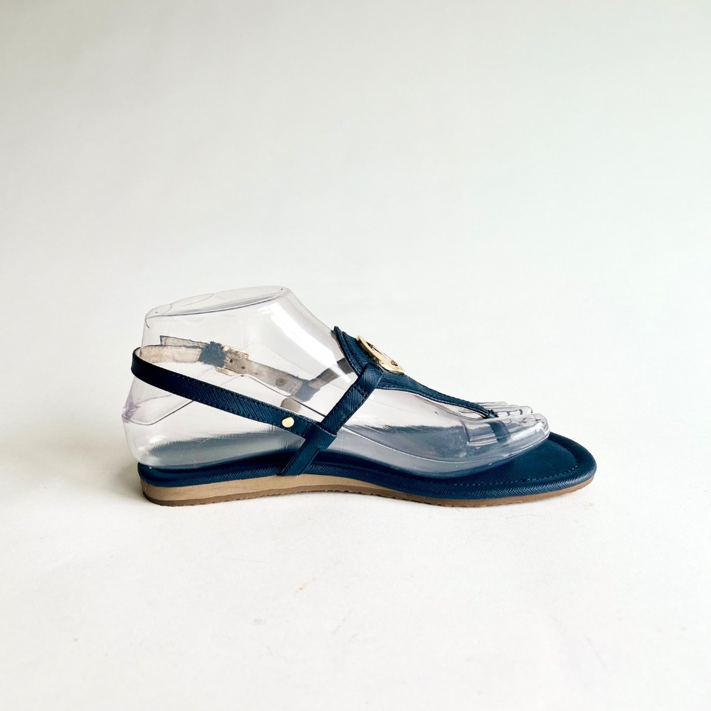 New Michael Kors Navy Crossgrain Leather Sandals size 7 - Picture 3 of 15